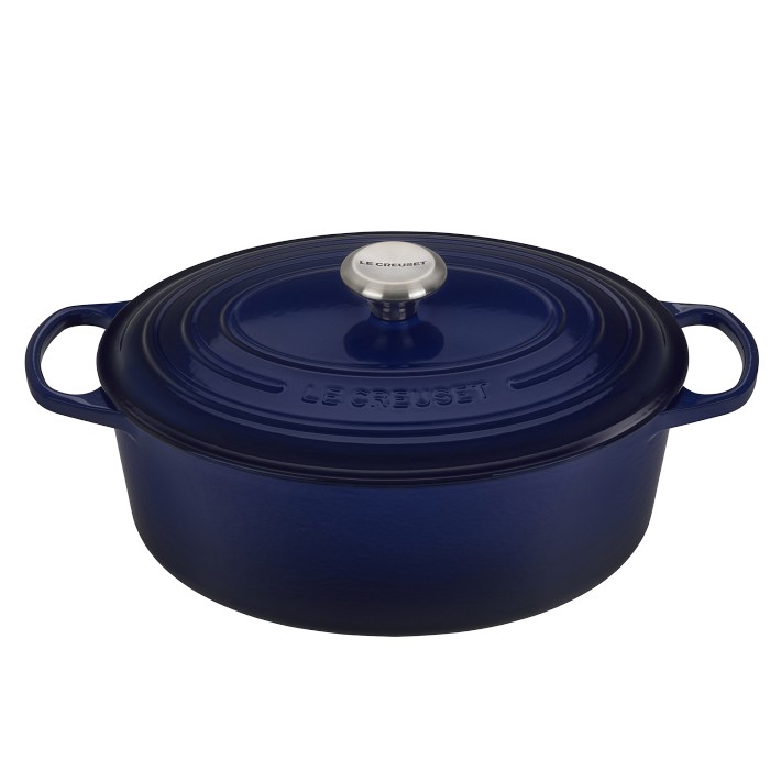 Le Creuset Signature Enameled Cast Iron Oval Dutch Oven Indigo