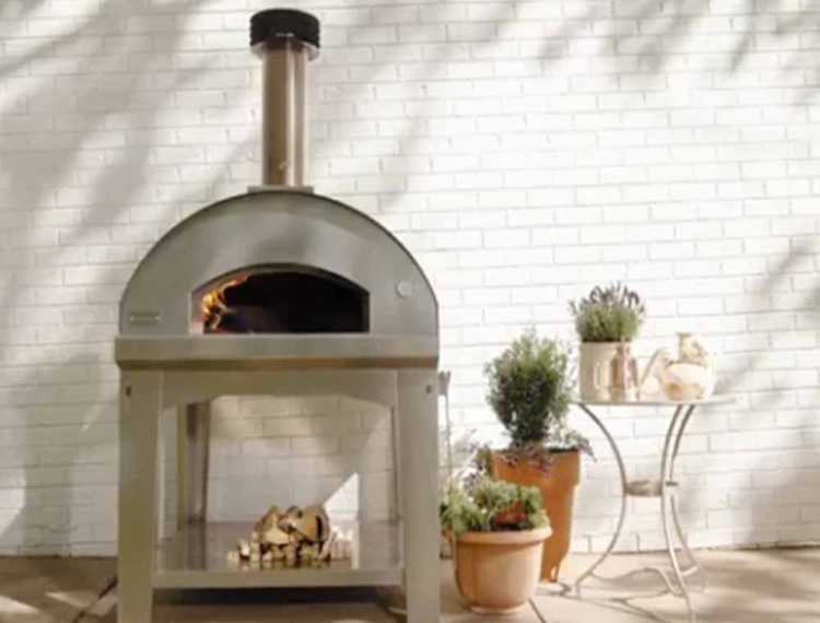 Fontana Forni Mangiafuoco Wood Fired Pizza Oven And Cart Williams Sonoma