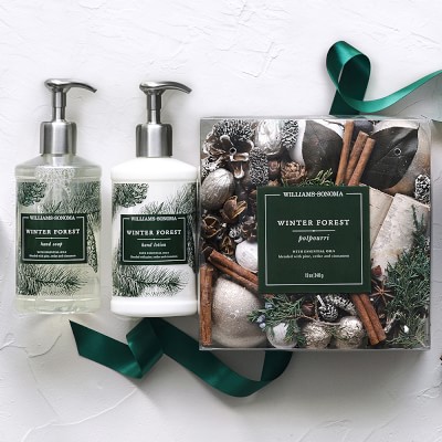 Williams Sonoma Winter Forest Collection Scented Soaps Lotions