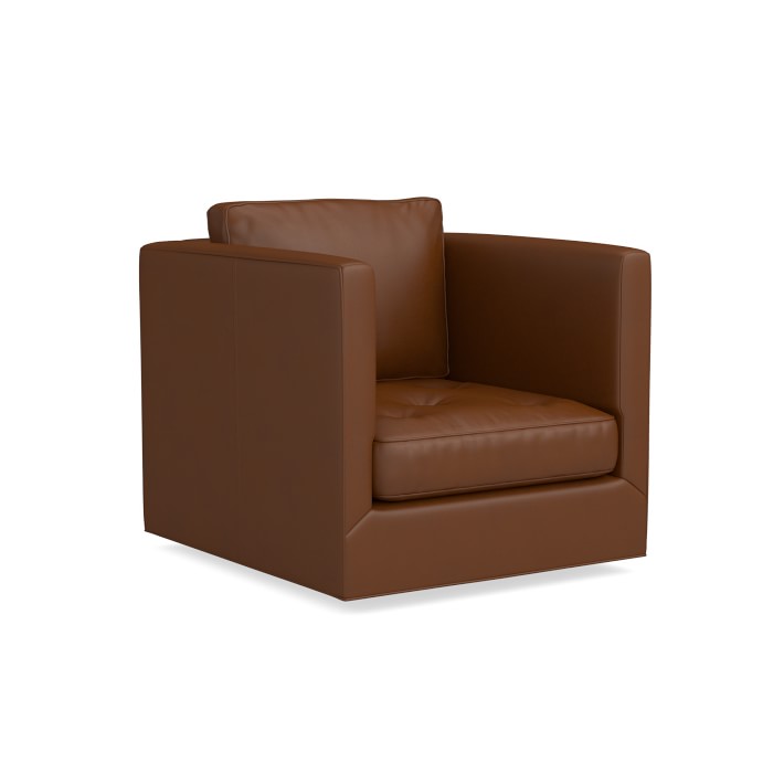 Wilshire Leather Swivel Chair Accent Chair Williams Sonoma