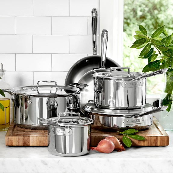 All Clad D Stainless Steel Piece Cookware Set Williams Sonoma