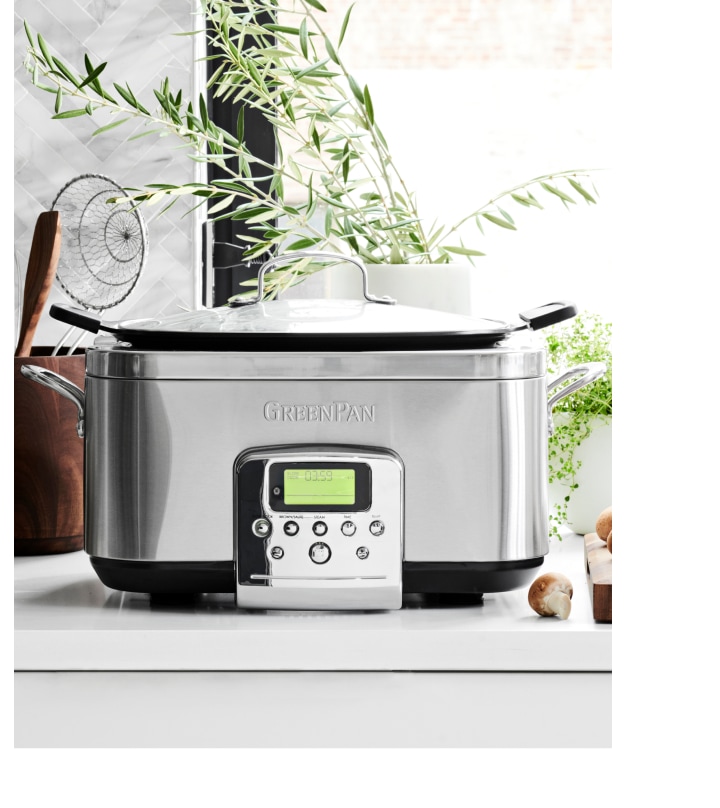 GreenPan™ Premiere Stainless-Steel Slow Cooker, 6-Qt. >