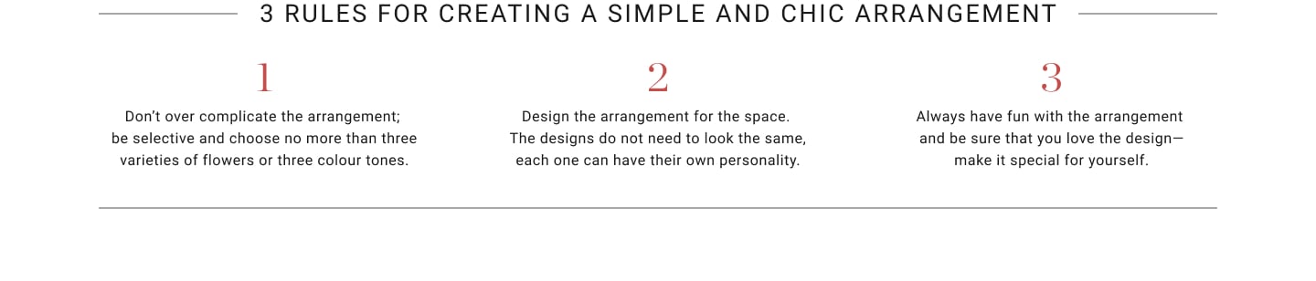 3 Rules for Creating a Simple and Chic Arrangement