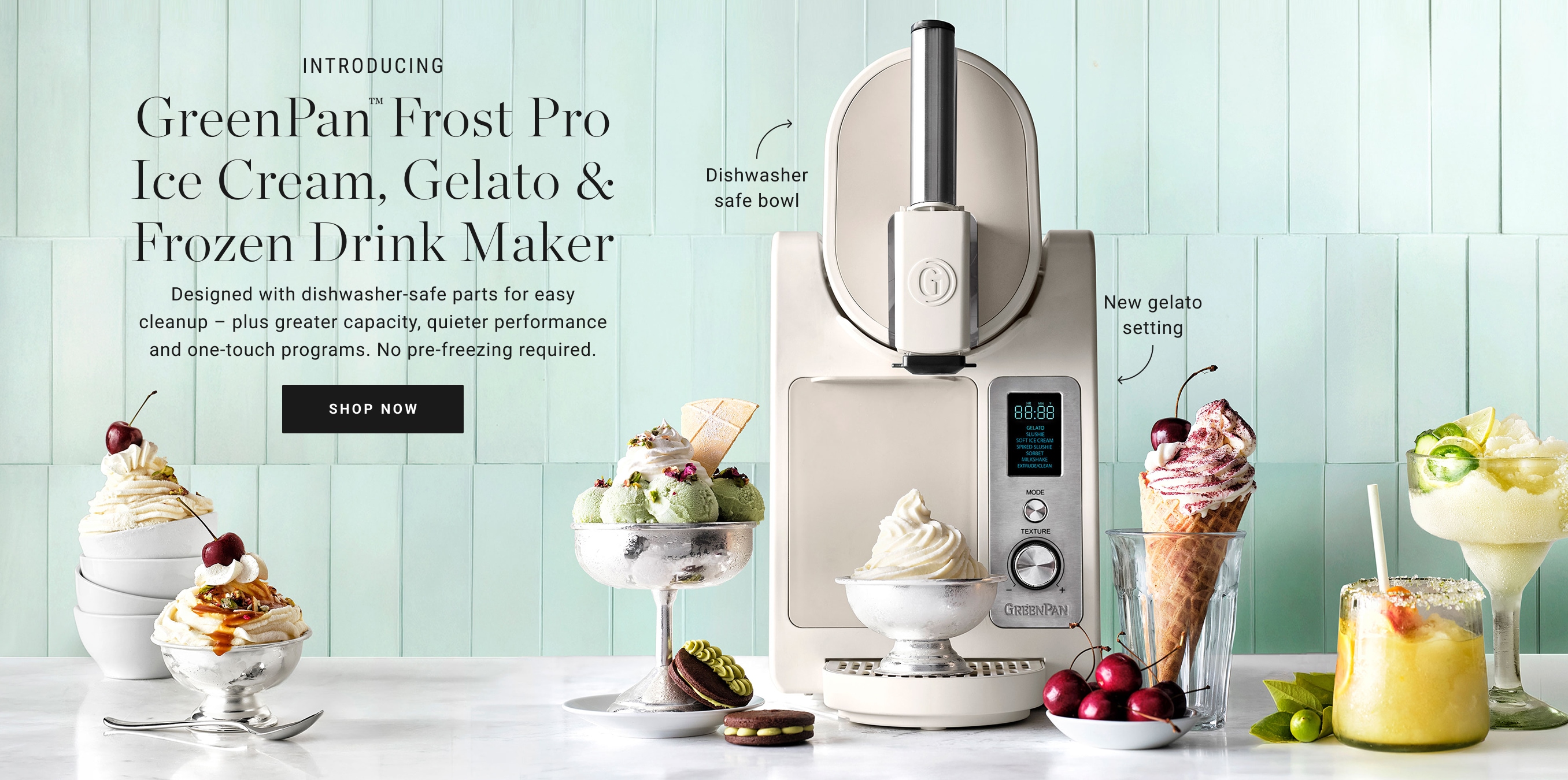 GreenPan Frost Pro Ice Cream, Gelato & Frozen Drink Maker
