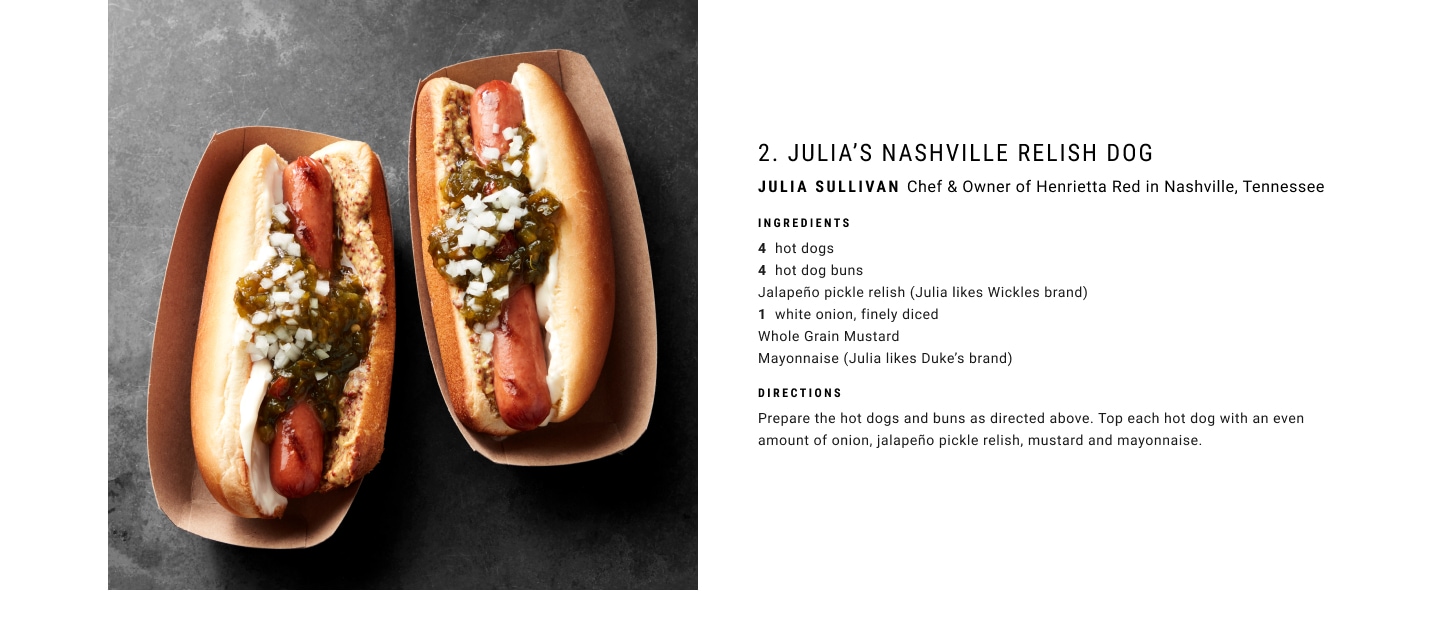 Julia's Nashville Relish Dog