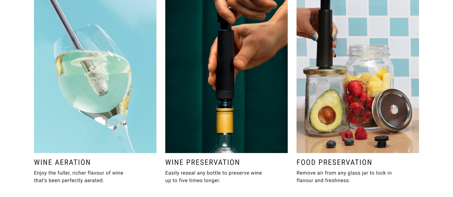 Wine Aeration, Wine Preservation, Food Preservation