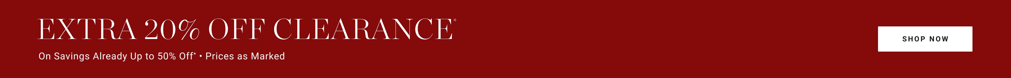 Extra 20% off Clearance