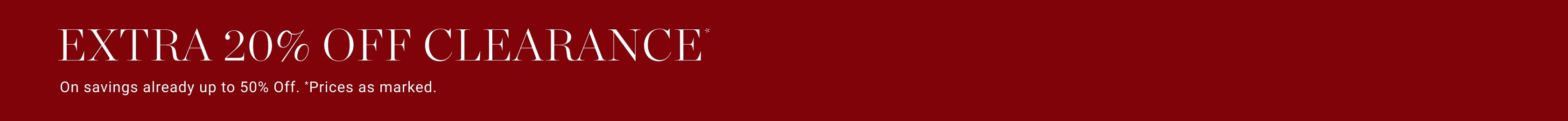 Extra 20% off Clearance