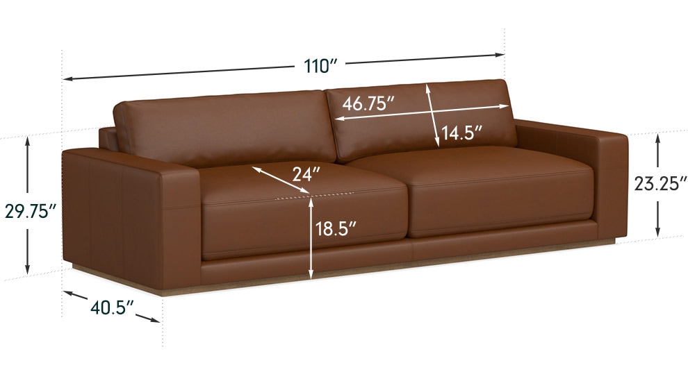 110 inch leather sofa