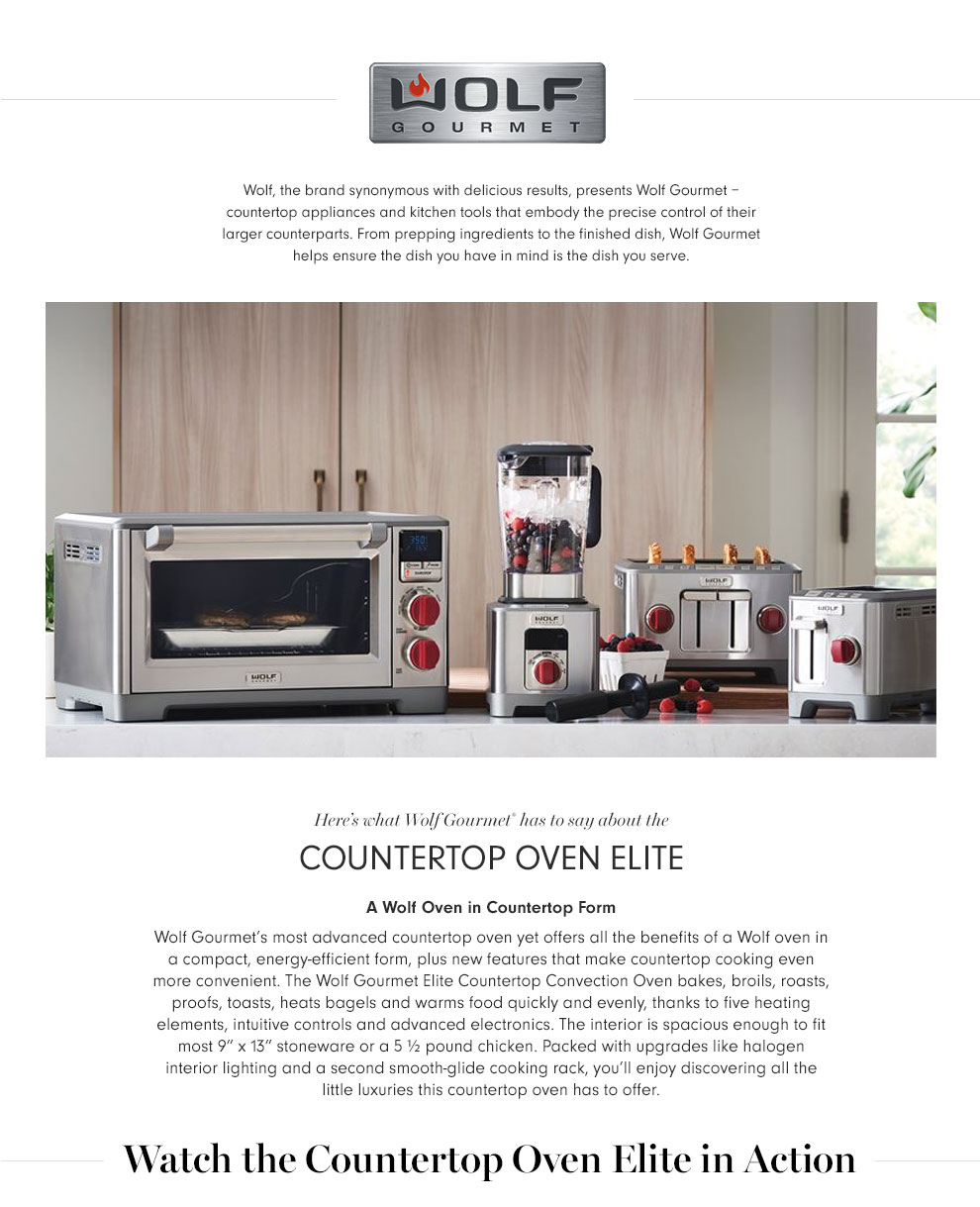 Wolf Gourmet Countertop Toaster Oven Elite Williams Sonoma