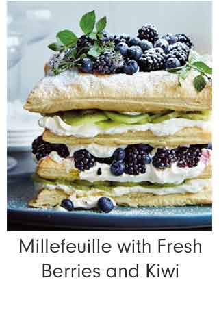 Millefeuille with Fresh Berries and Kiwi