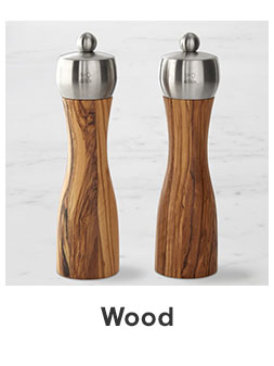 wood salt and pepper grinder set