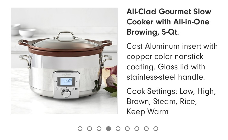 AllClad Cast Iron Electric Slow Cooker 5Qt. Williams Sonoma