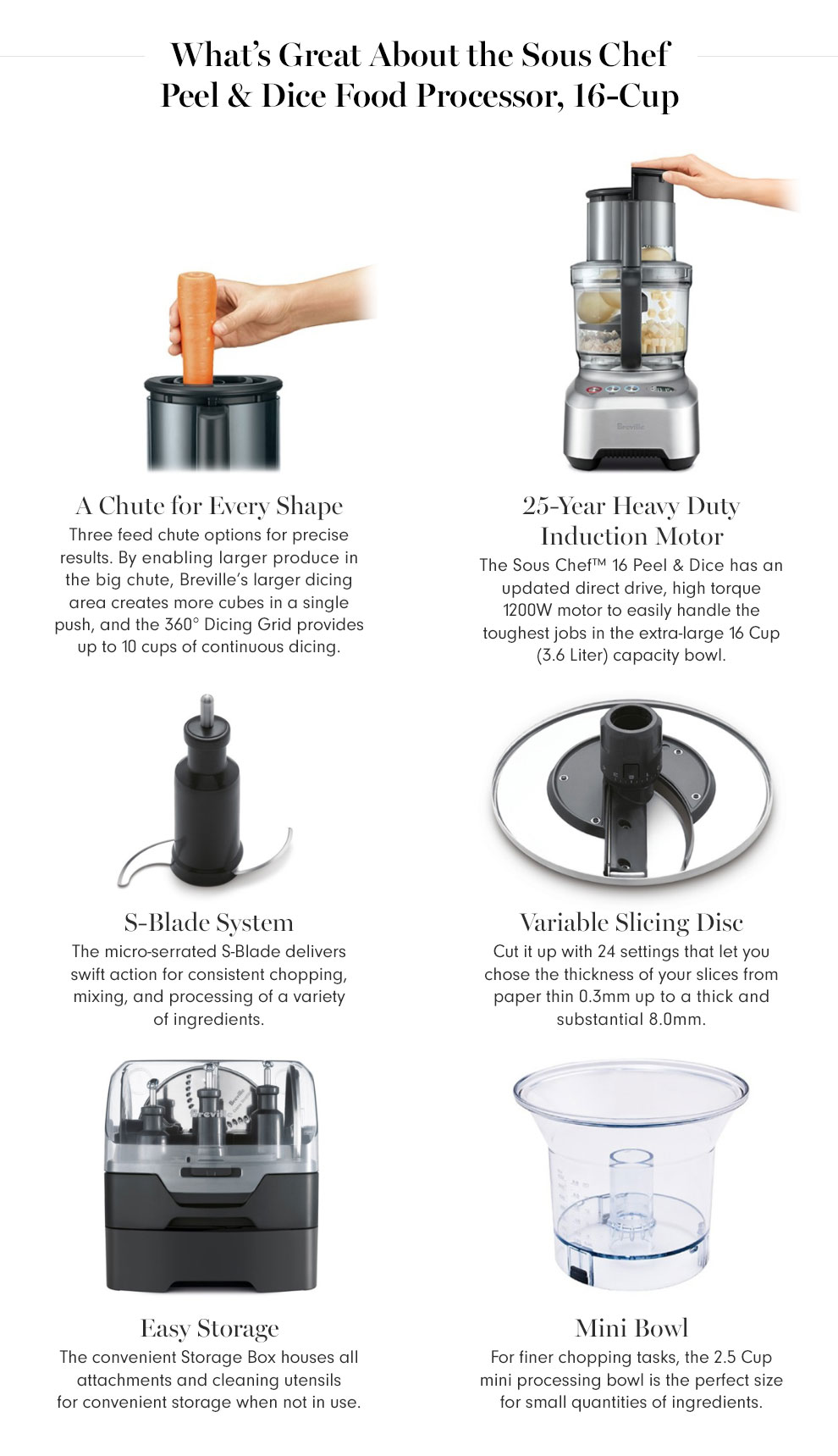 Breville Sous Chef Peel & Dice Food Processor, 16Cup Williams Sonoma