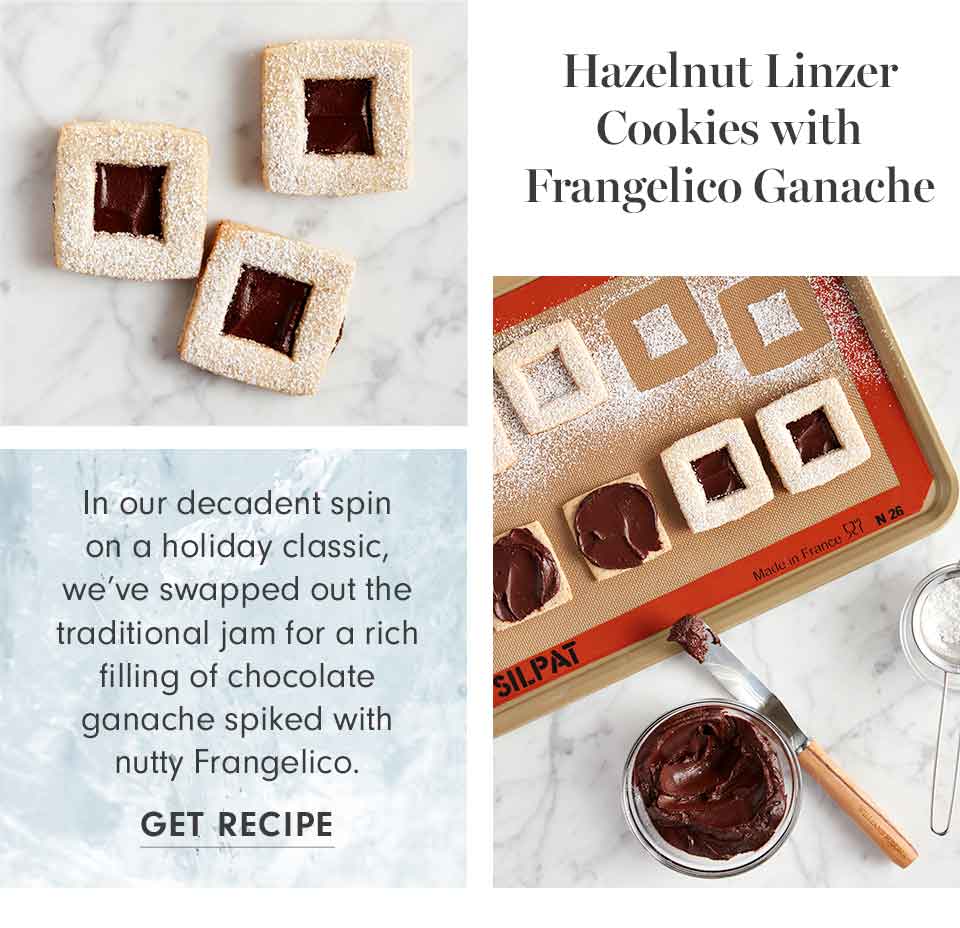 Hazelnut Linzer Cookies with Frangelico Ganache