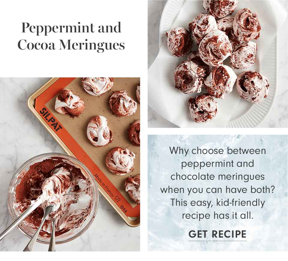 Peppermint and Cocoa Meringues