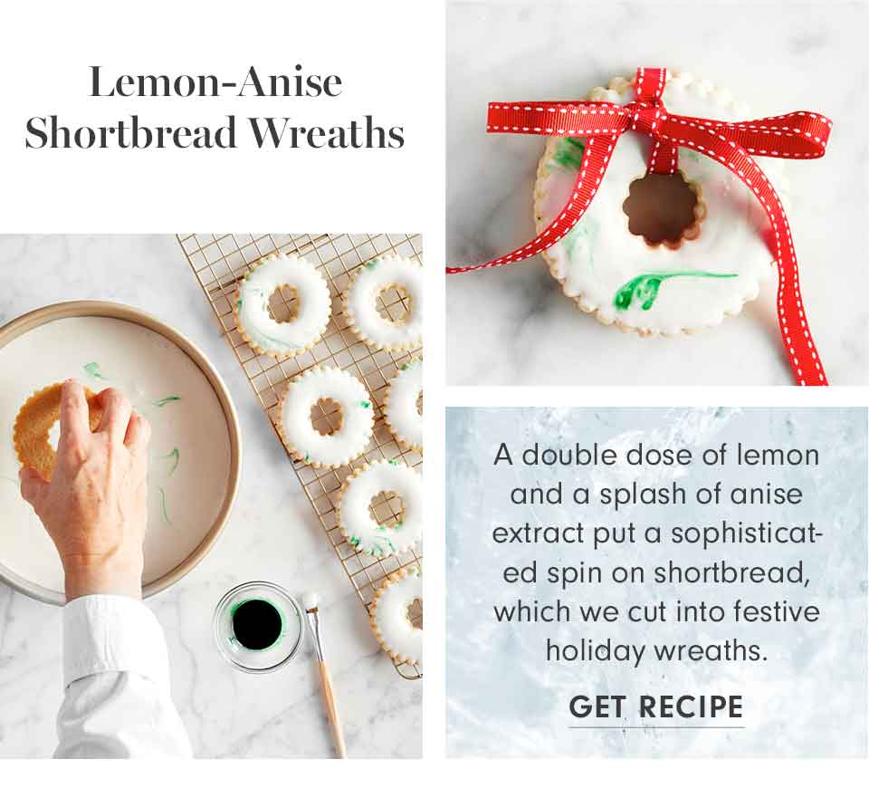 Lemon-Anise Shortbread Wreaths