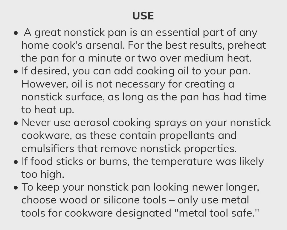 TRADITIONAL NONSTICK USE