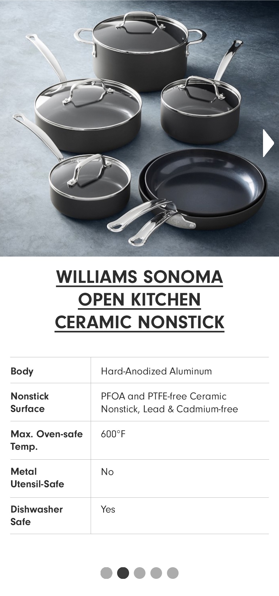 Williams Sonoma Open Kitchen Non-Stick >