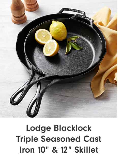 Lodge Blacklock Triple Seasoned Cast Iron 10" & 12" Skillet Set