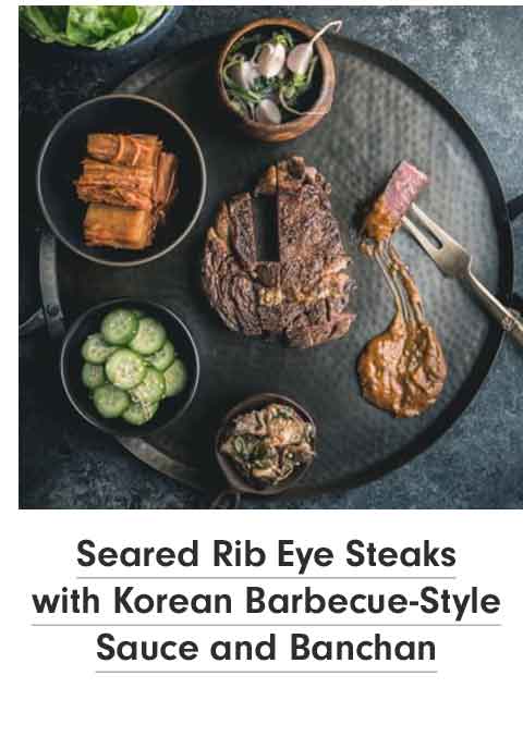 Seared Rib Eye Steaks