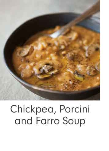 Chickpea, Porcini and Farro Soup