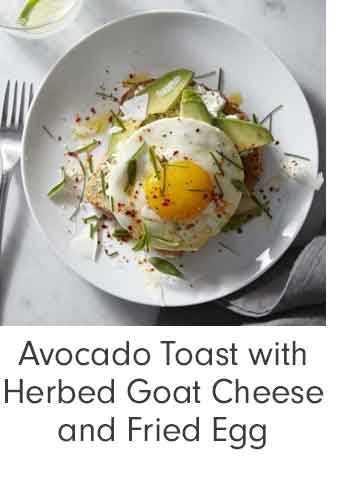 Avocado Toast with Herbed Goat Cheese and Fried Egg