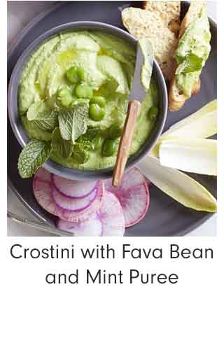 Crostini with Fava Bean and Mint Puree