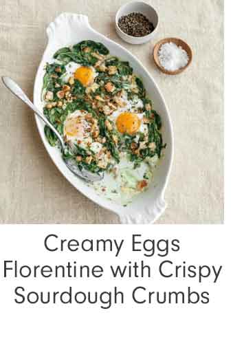 Creamy Eggs Florentine with Crispy Sourdough Crumbs