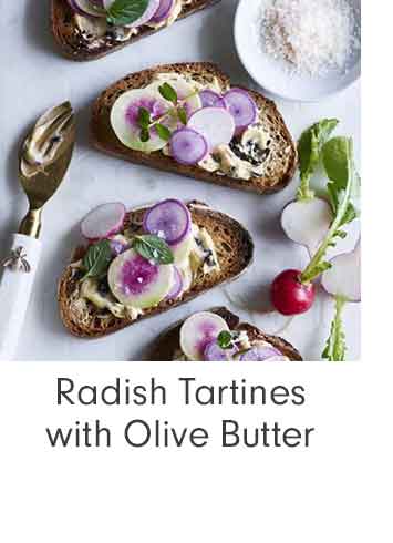 Radish Tartines with Olive Butter