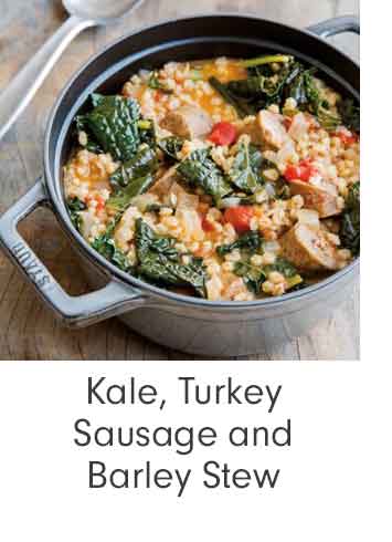 Kale, Turkey Sausage and Barley Stew