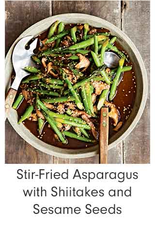 Stir-Fried Asparagus with Shiitakes and Sesame Seeds