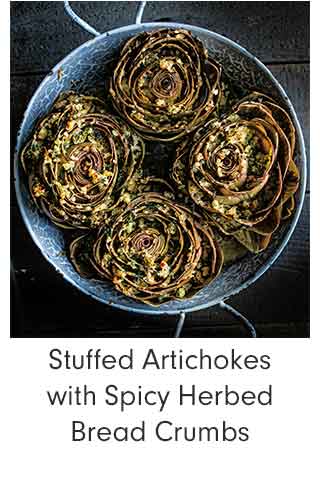Stuffed Artichokes with Spicy Herbed Bread Crumbs