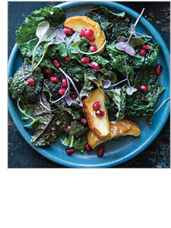 Kale Salad with Roasted Apples and Pomegranate