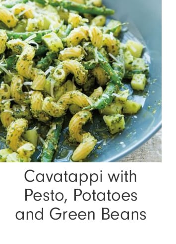 Cavatappi with Pesto, Potatoes and Green Beans