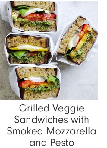 Grilled Veggie Sandwiches with Smoked Mozzarella and Pesto