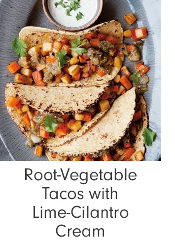 Root-Vegetable Tacos with Lime-Cilantro Cream