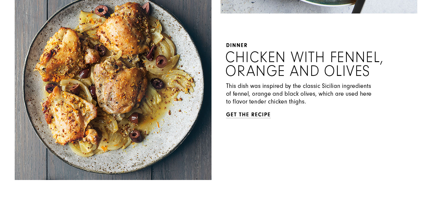 Chicken with Fennel, Orange & Olives