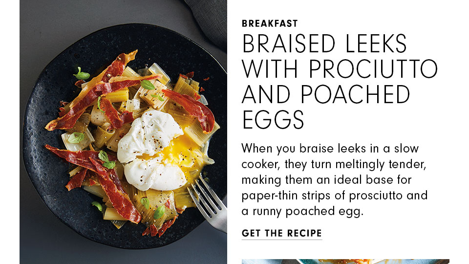 Braised Leeks with Prosiutto & Poached Eggs