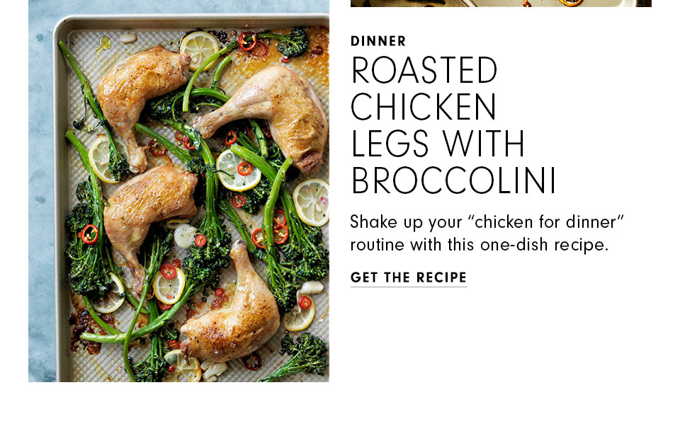 Roasted Chicken Legs with Broccolini