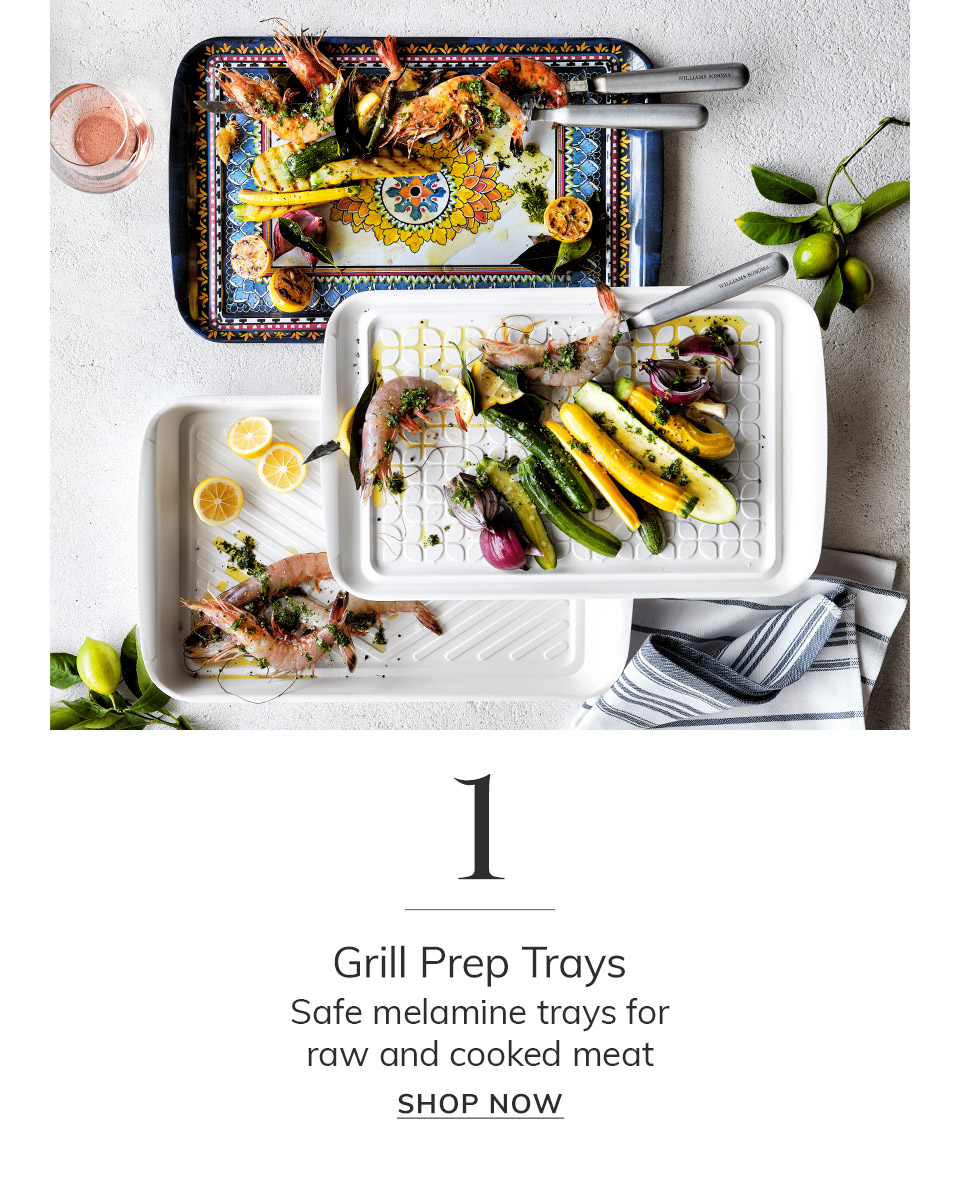 Williams Sonoma Grill Prep Marinade Tray with Wood Lid, Grill Tools