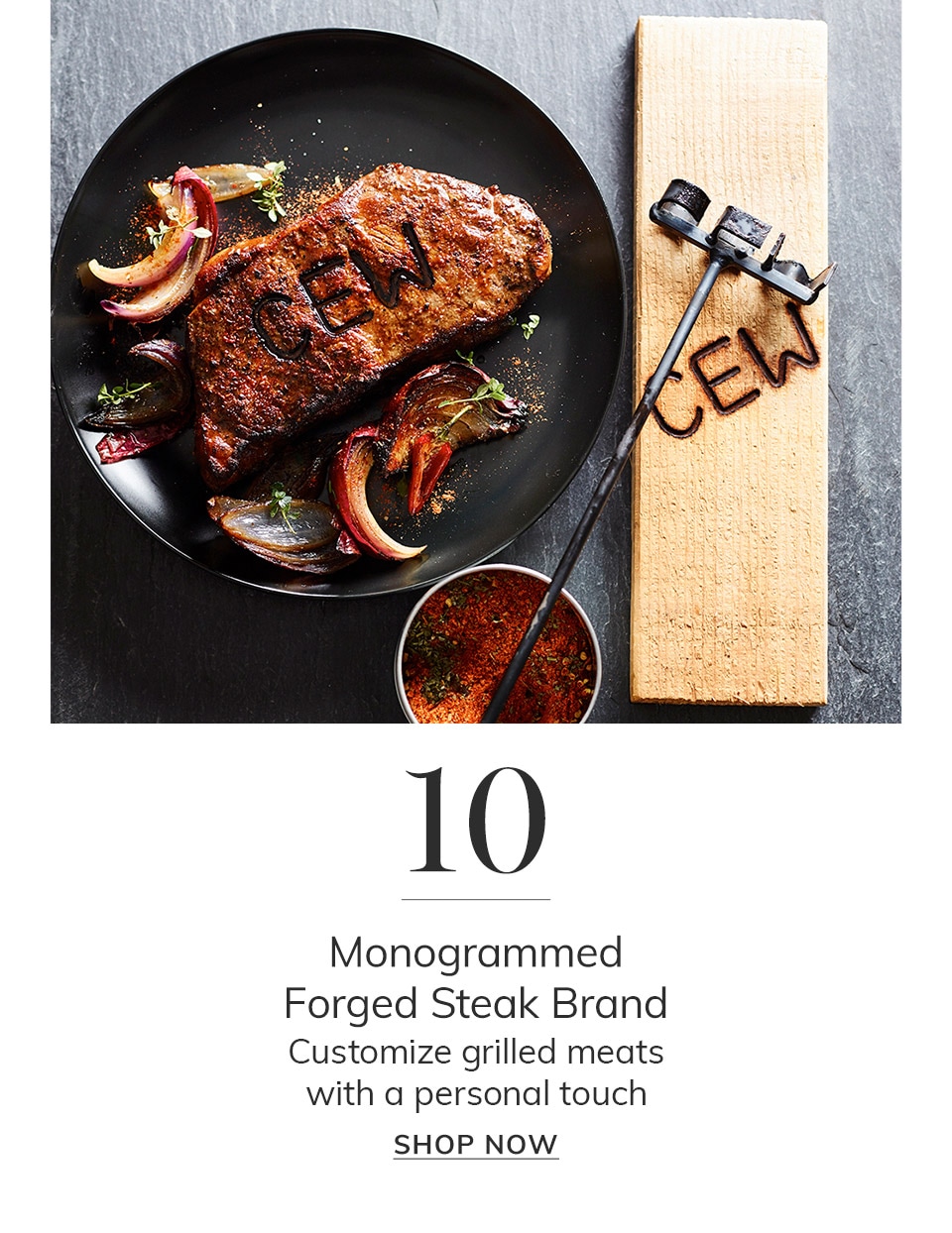 Monogrammed Forged Steak Brand