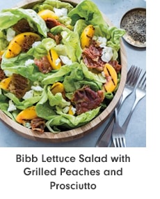 Bibb Lettuce Salad with Grilled Peaches and Prosciutto