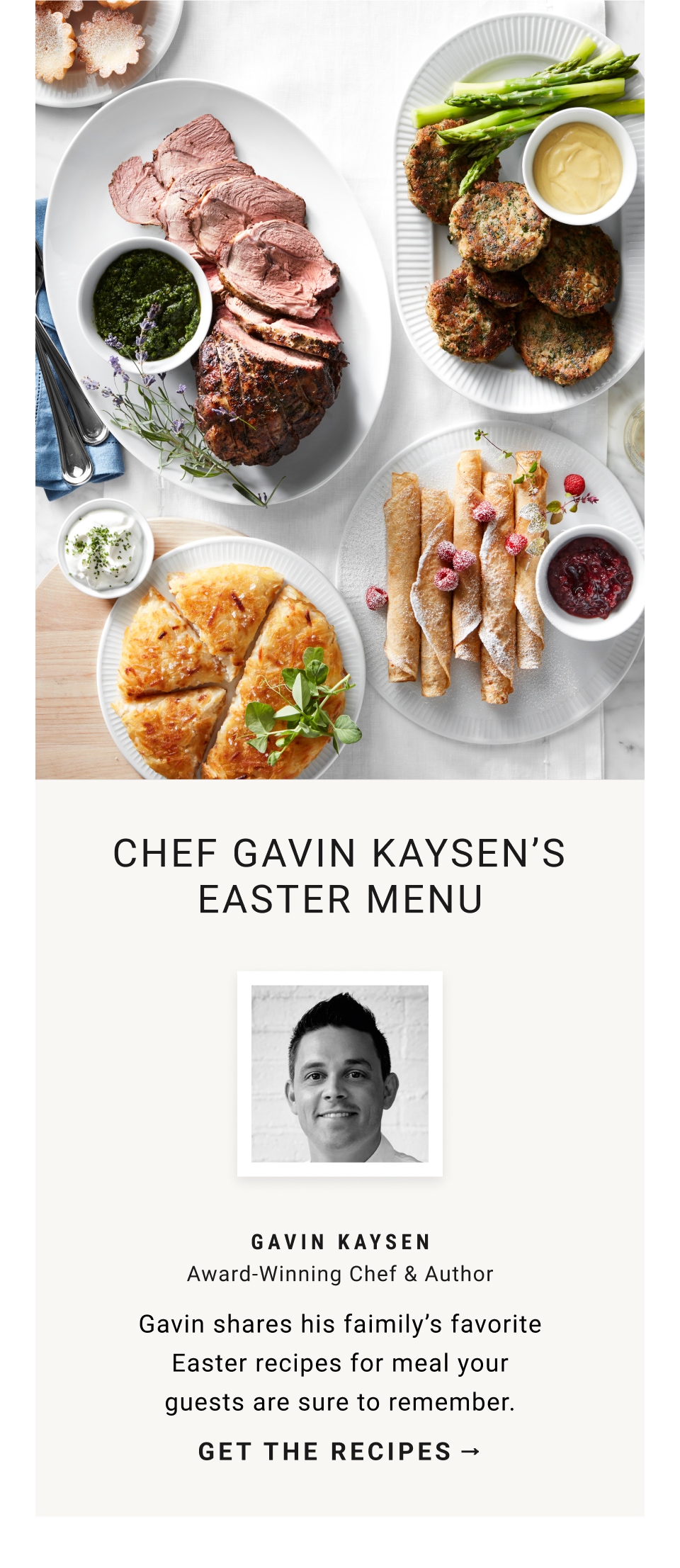 Gavin Kaysen's Easter Menu