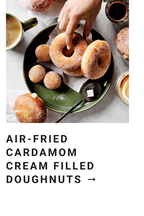 Air-Fried Cardamom Cream Filled Doughnuts