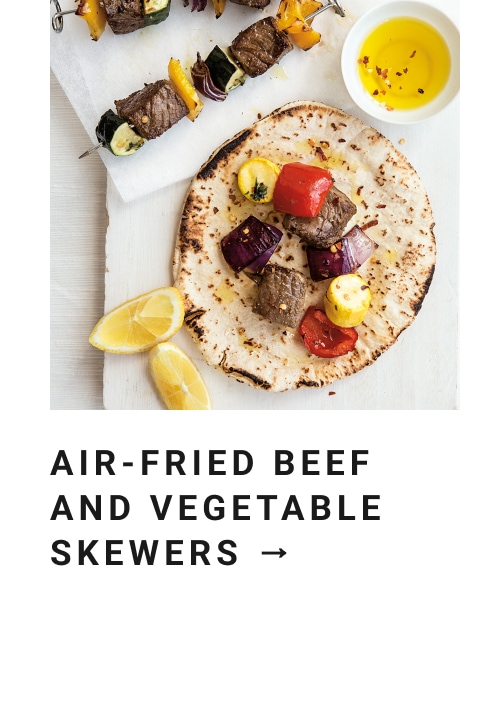 Air-Fried Beef and Vegetable Skewers