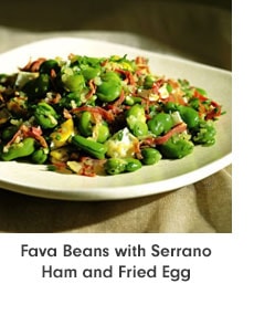 Fava Beans with Serrano Ham and Fried Egg
