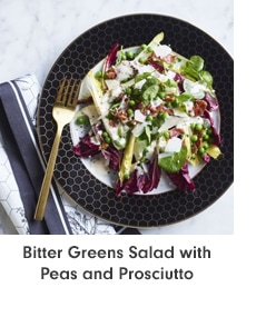 Bitter Greens Salad with Peas and Prosciutto