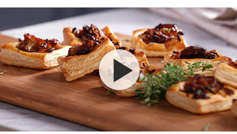 Caramelized Onion and Apple Tarts with Gruyere and Thyme