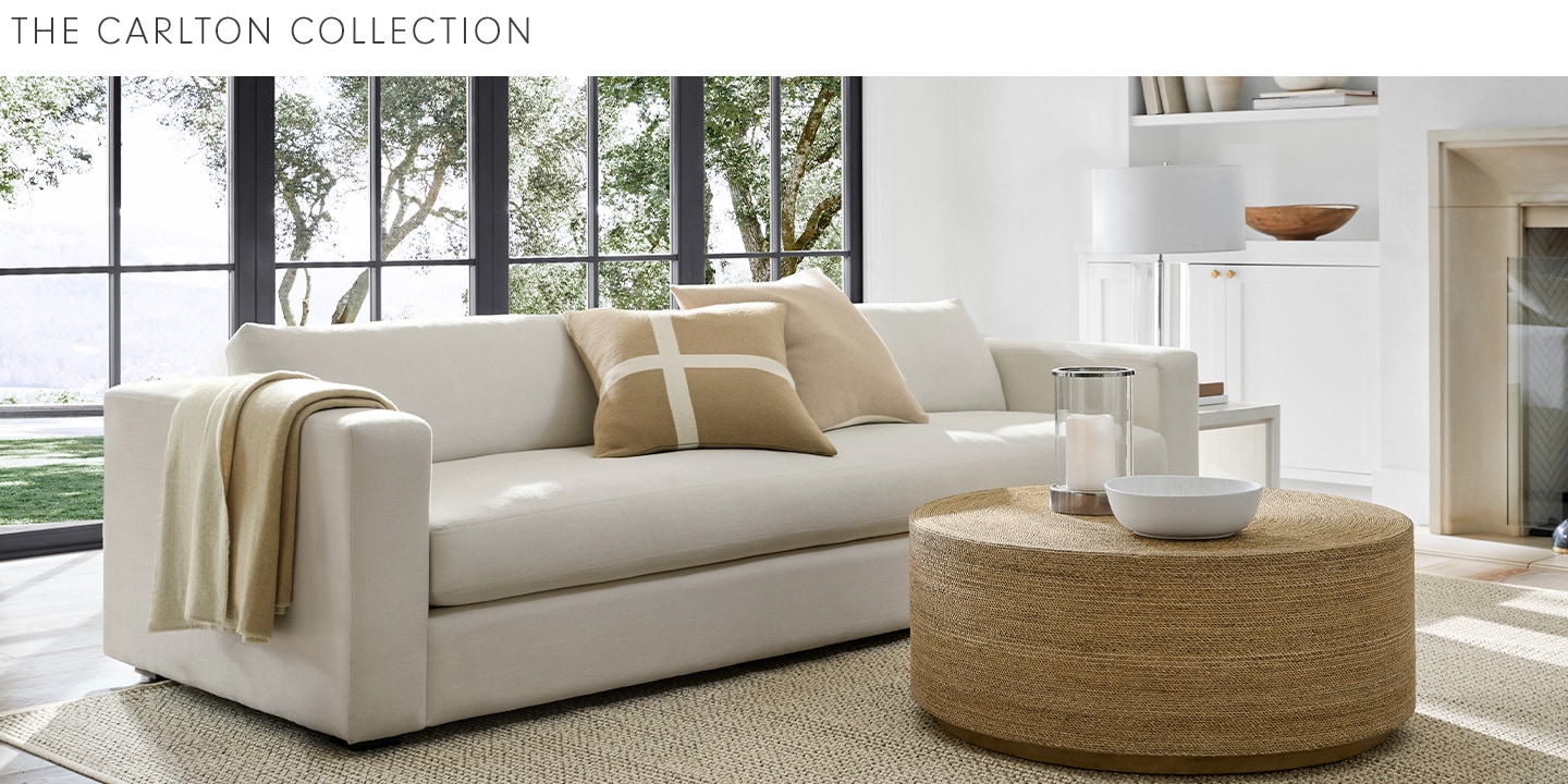 The Carlton Collection - Clean lines meet broad proportions from wide, square arms to a deep bench seat. 